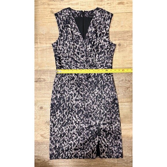 Ann Taylor Dress Purple & Black Silk Lined Sleeveless Sheath Size 0 EUC - Picture 4 of 6